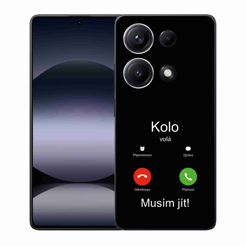Gelový kryt mmCase na Xiaomi Redmi Note 14S - kolo volá černé pozadí