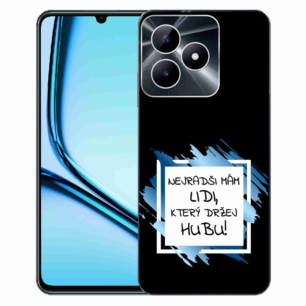 Gelový kryt mmCase na Realme Note 50 - vtipný text 7 bíločerné pozadí