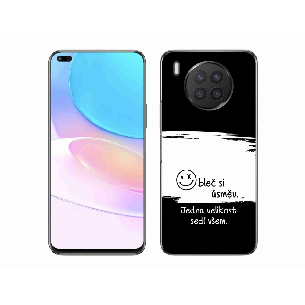 Gelový kryt mmCase na Huawei Nova 8i - vtipný text 8 bíločerné pozadí