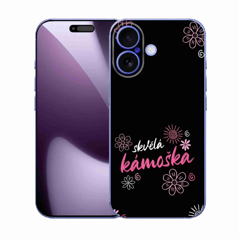 Gelový kryt mmCase na iPhone 17 - skvělá kámoška černé pozadí