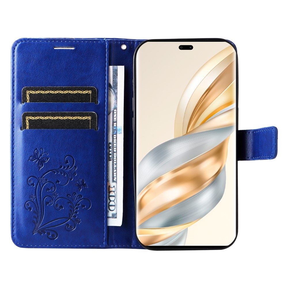 Big Butterfly knížkové pouzdro na Honor Magic 7 Lite 5G - modré
