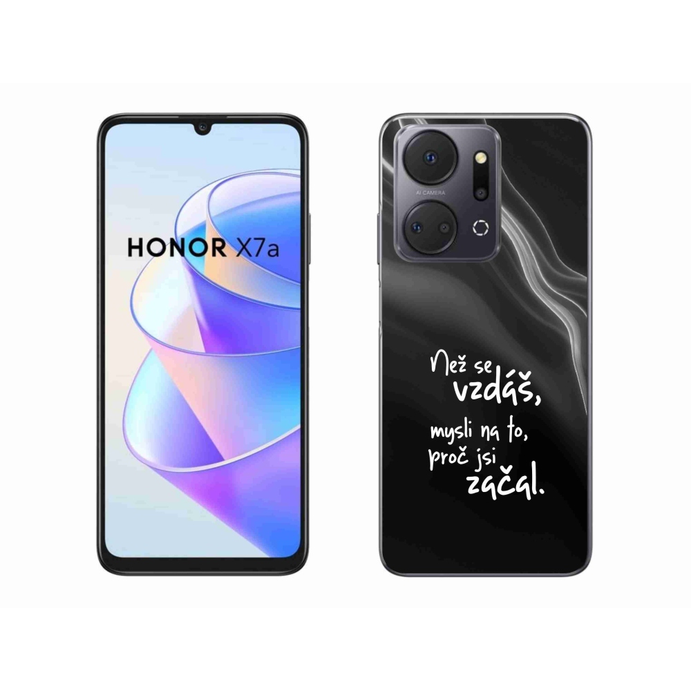 Gelový kryt mmCase na Honor X7a - citát 2 černé pozadí