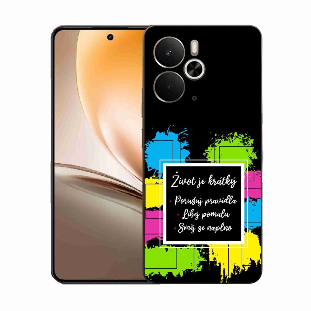 Gelový kryt mmCase na Realme 14 5G - citát 5 černé pozadí