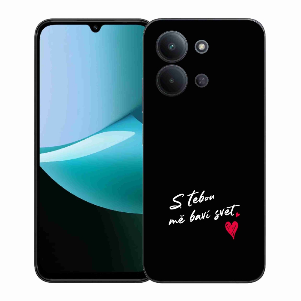 Gelový kryt mmCase na Xiaomi Redmi 15C 4G (171mm)/Poco C85 4G (171mm) - zamilovaný text 1 černé pozadí