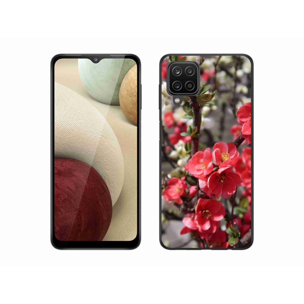 Gelový kryt mmCase na Samsung Galaxy A12 - červené květy