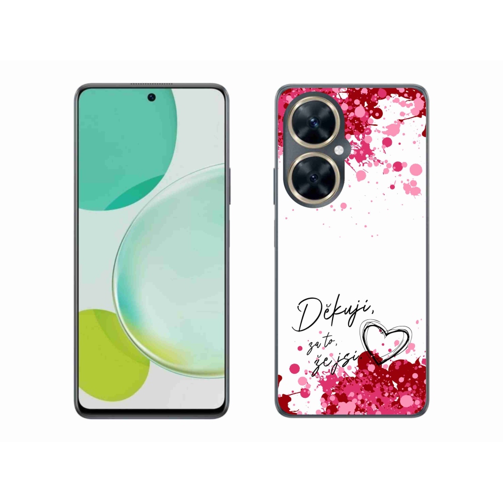 Gelový kryt mmCase na Huawei Nova 11i - zamilovaný text 2 bílé pozadí