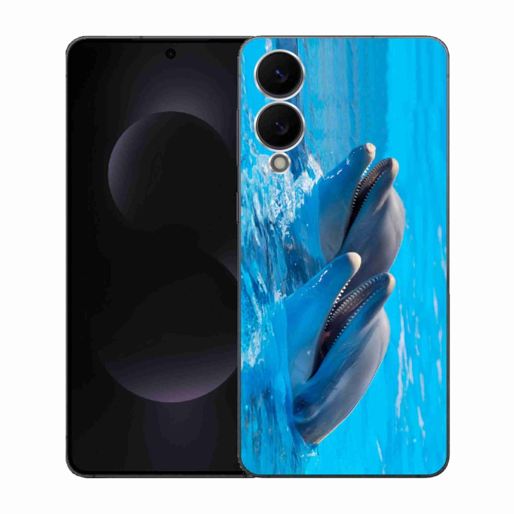 Gelový kryt mmCase na Samsung Galaxy S25 Edge - delfíni
