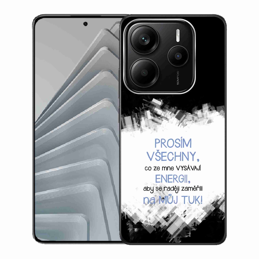 Gelový kryt mmCase na Xiaomi Redmi Note 14 5G - vtipný text 1 modrý