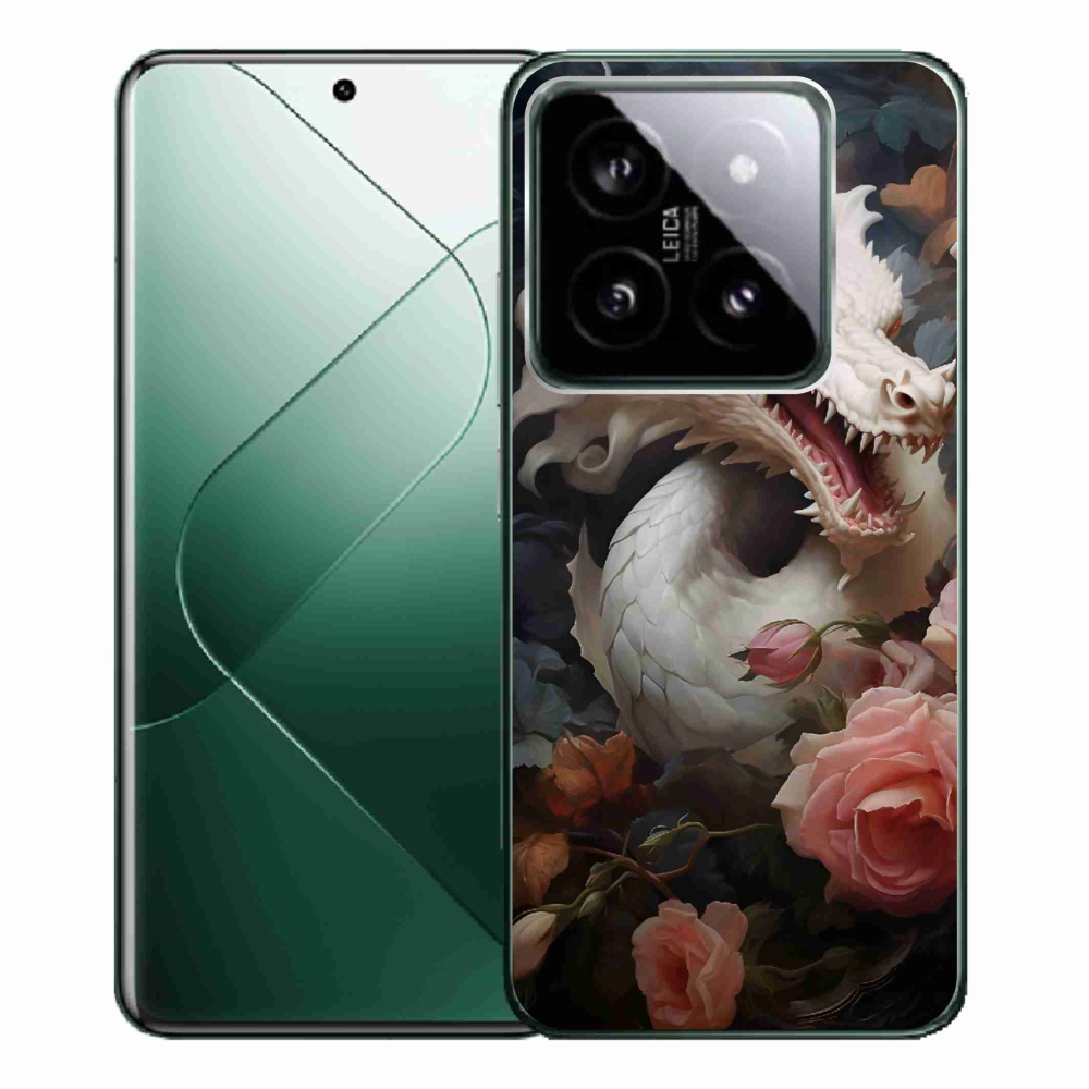 Gelový kryt mmCase na Xiaomi 14 Pro - bílý drak