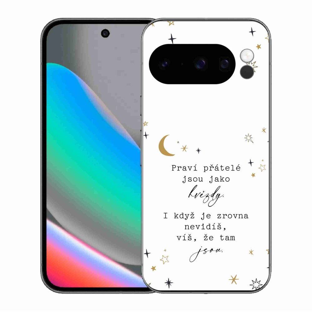 Gelový kryt mmCase na Google Pixel 10 Pro - citát 6 bílé pozadí