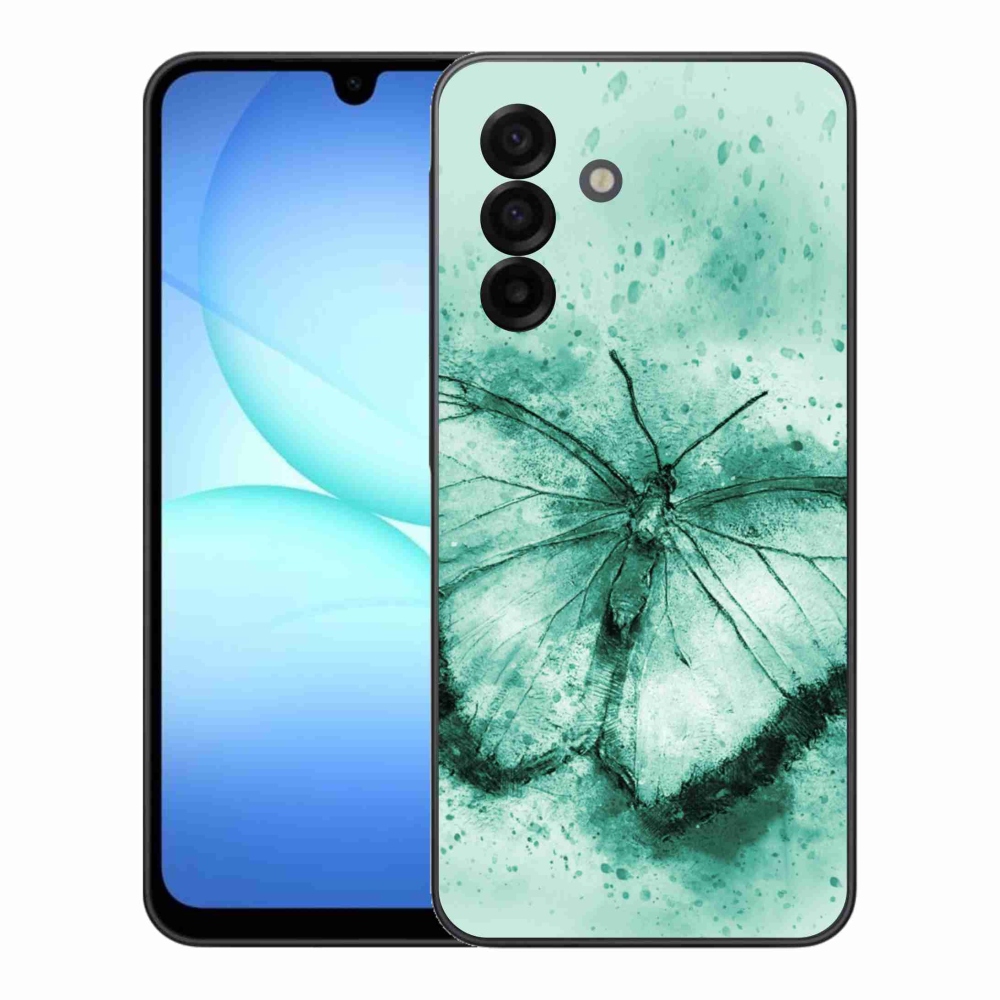 Gelový kryt mmCase na Samsung Galaxy A17 4G/5G - zelený motýl