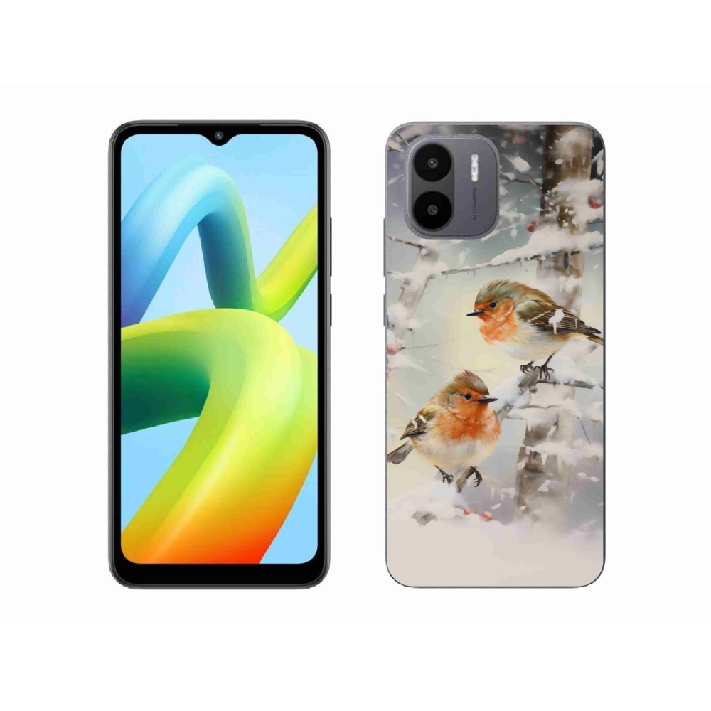 Gelový kryt mmCase na Xiaomi Redmi A1/Redmi A2 - ptáčci v zimě