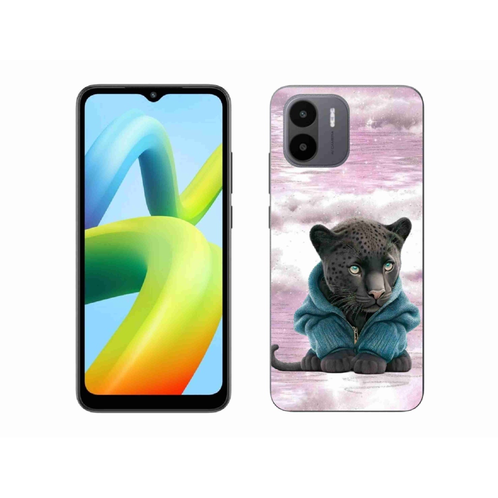 Gelový kryt mmCase na Xiaomi Redmi A1/Redmi A2 - černý panter ve svetru