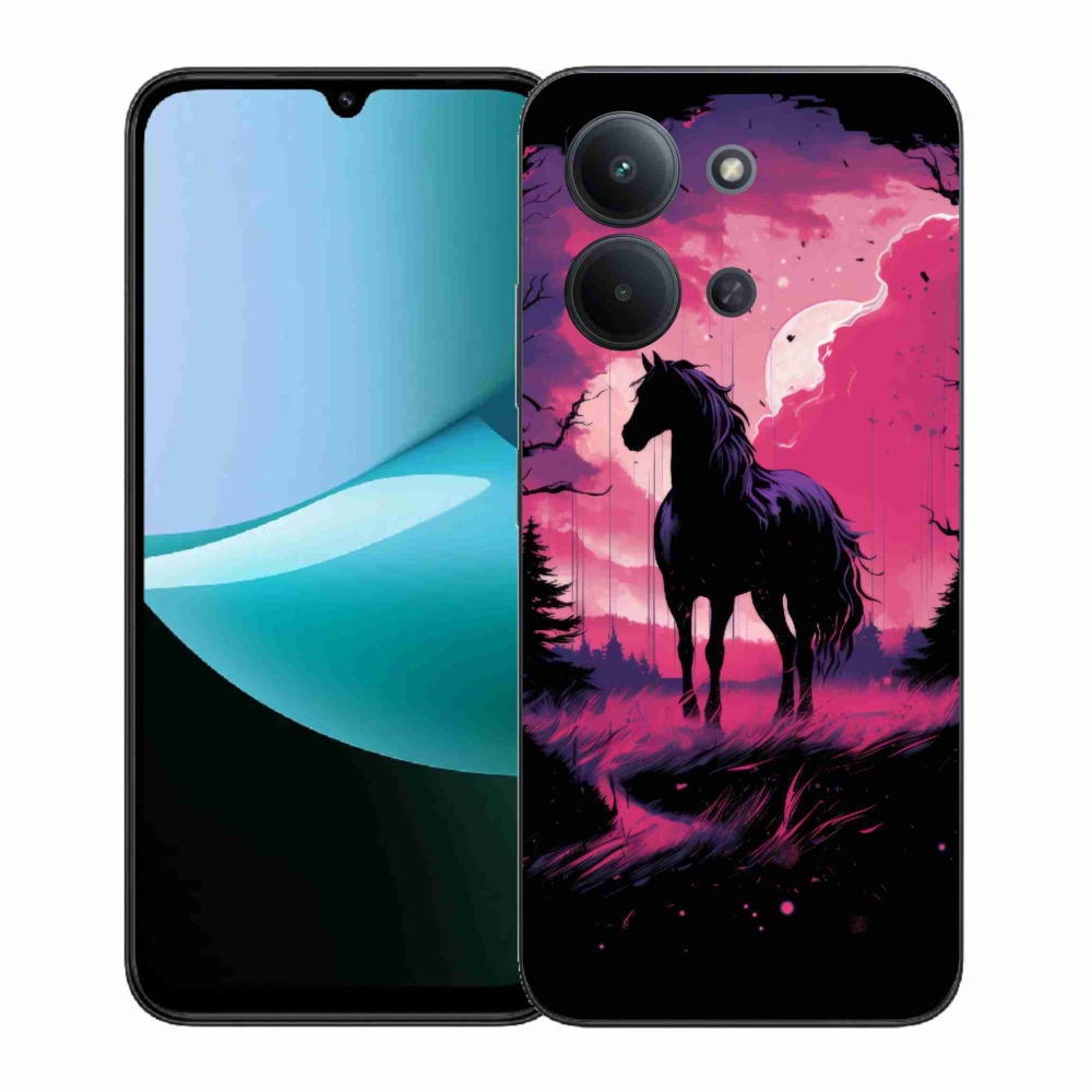 Gelový kryt mmCase na Xiaomi Redmi 15C 4G (171mm)/Poco C85 4G (171mm) - černý kreslený kůň 1