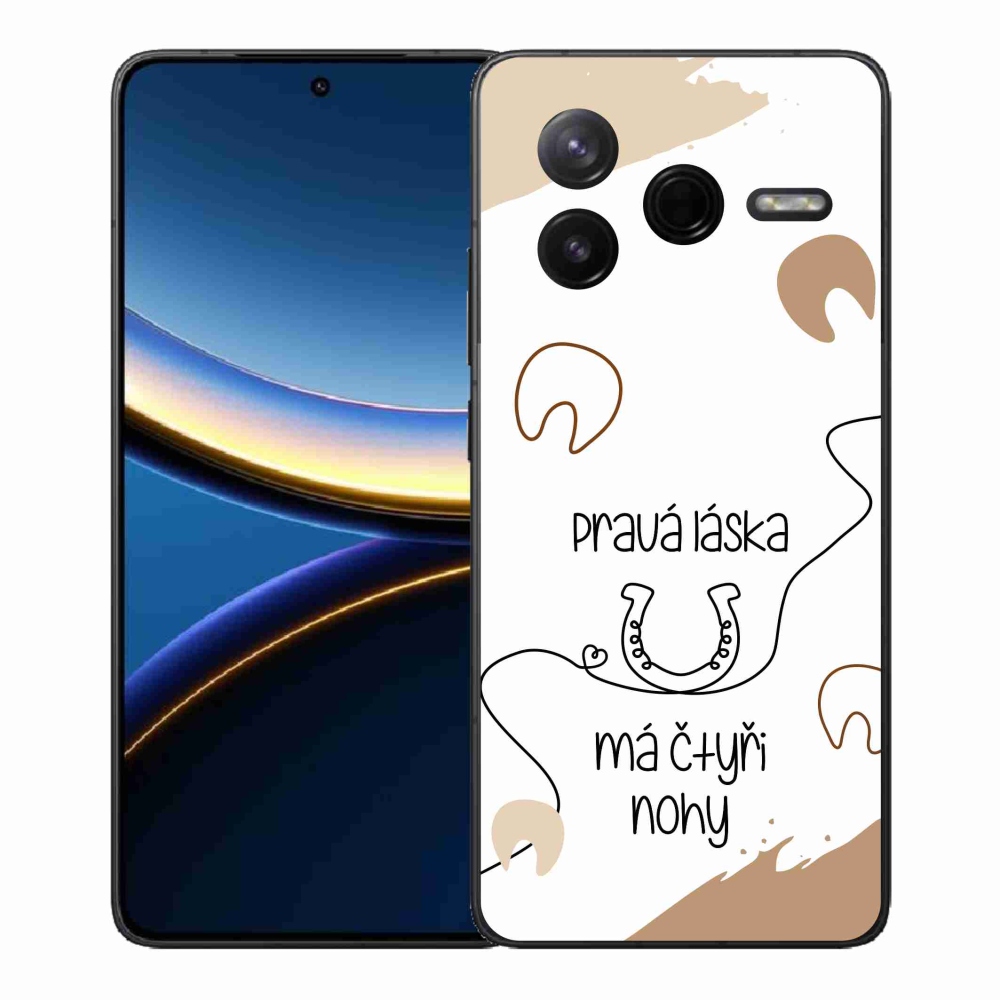 Gelový kryt mmCase na Xiaomi Poco F7 Pro - koňský motiv bílé pozadí
