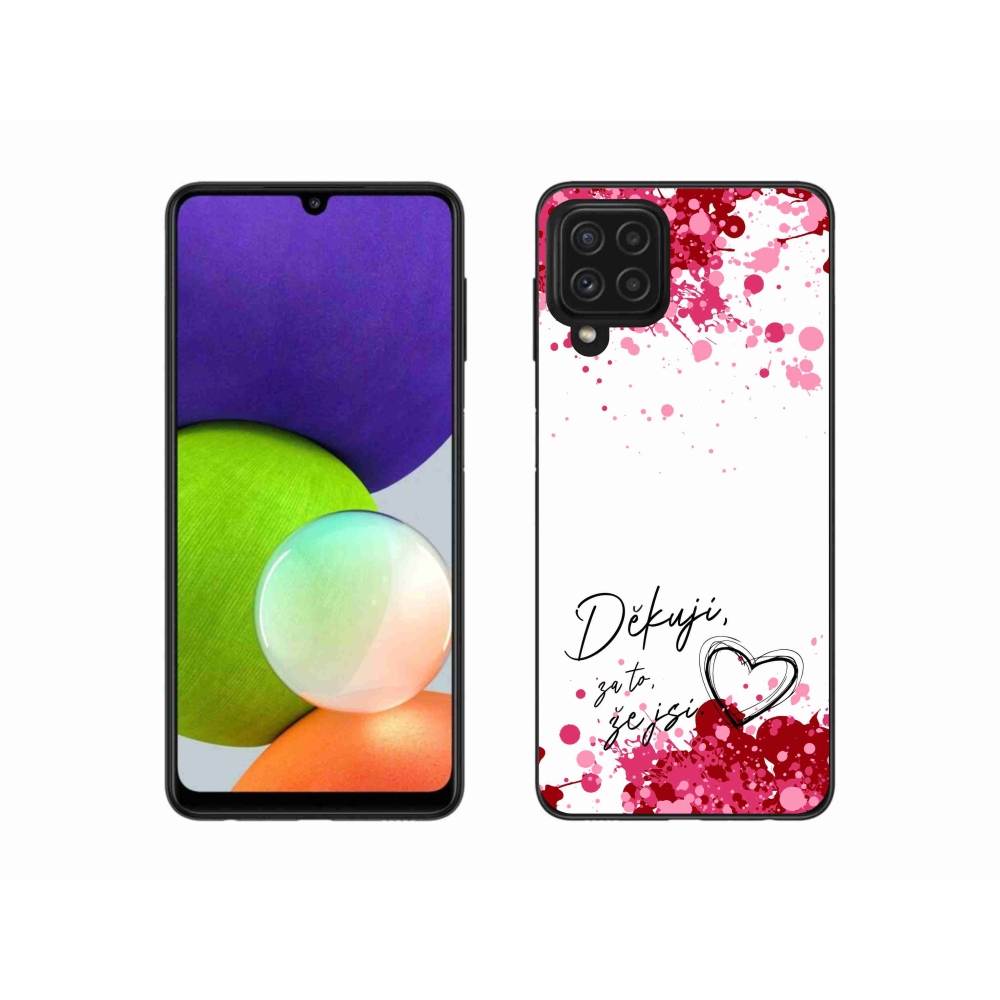 Gelový kryt mmCase na Samsung Galaxy A22 4G - zamilovaný text 2 bílé pozadí