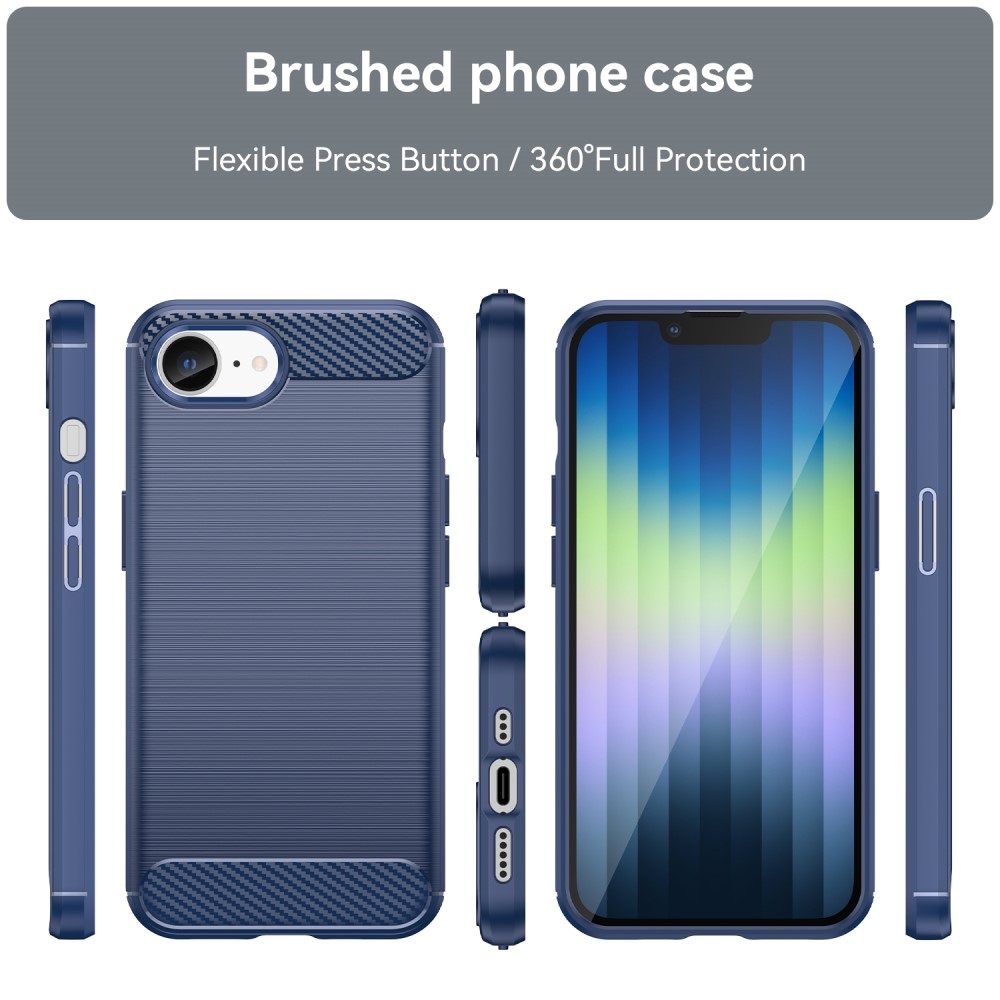 Carbon odolný gelový obal na iPhone 16e - modrý