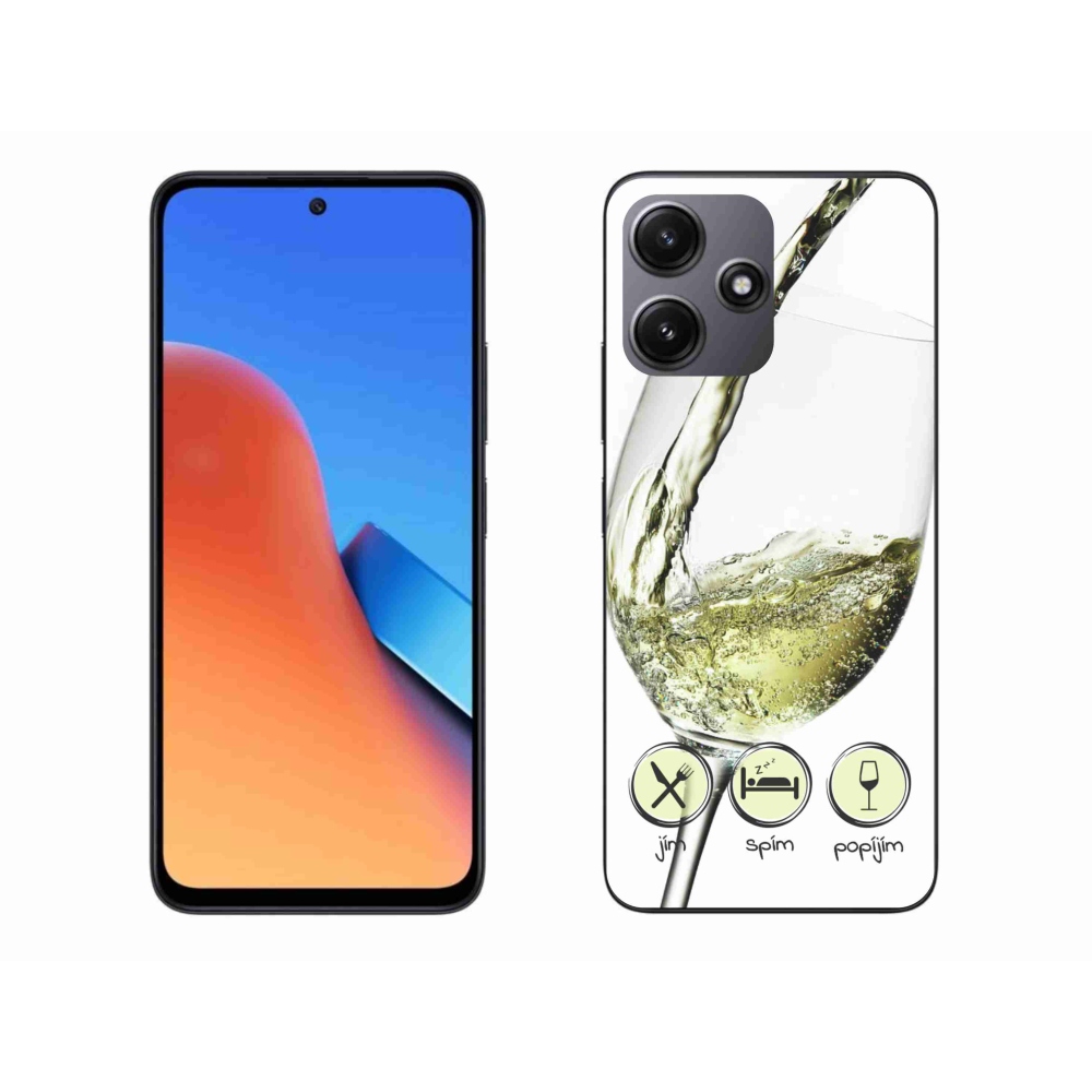 Gelový obal mmCase na Xiaomi Redmi 12 5G - sklenička vína bílé