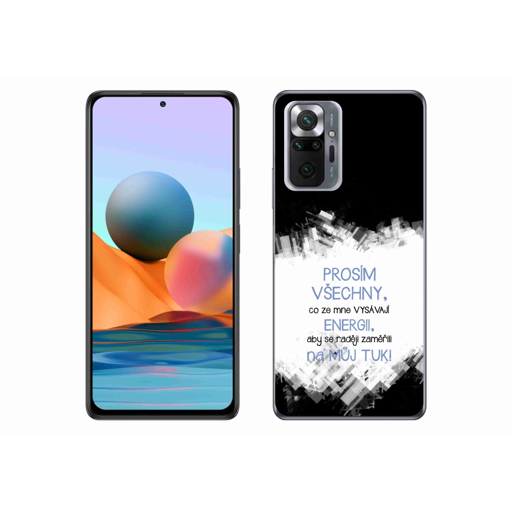 Gelový kryt mmCase na Xiaomi Redmi Note 10 Pro - vtipný text 1 modrý