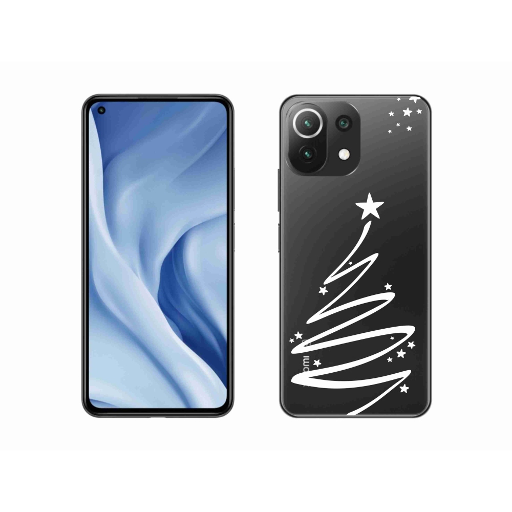 Gelový kryt mmCase na Xiaomi 11 Lite 5G NE - bílý stromeček na průhledném pozadí