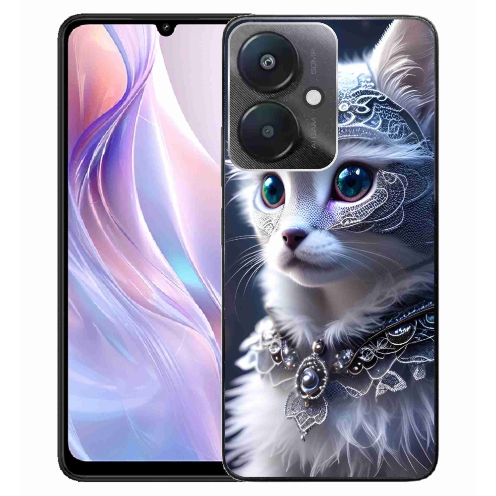 Gelový kryt mmCase na Xiaomi Redmi 13C 5G - bílá kočka