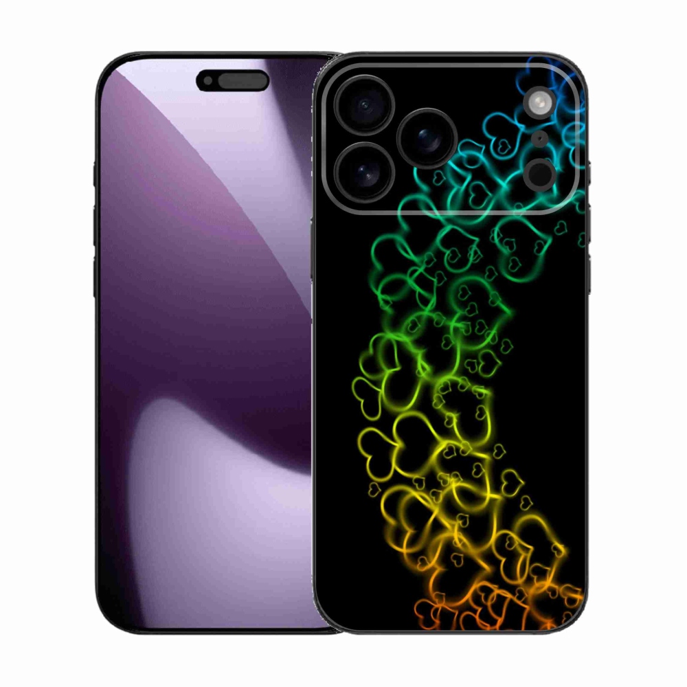 Gelový kryt mmCase na iPhone 17 Pro Max - barevná srdíčka