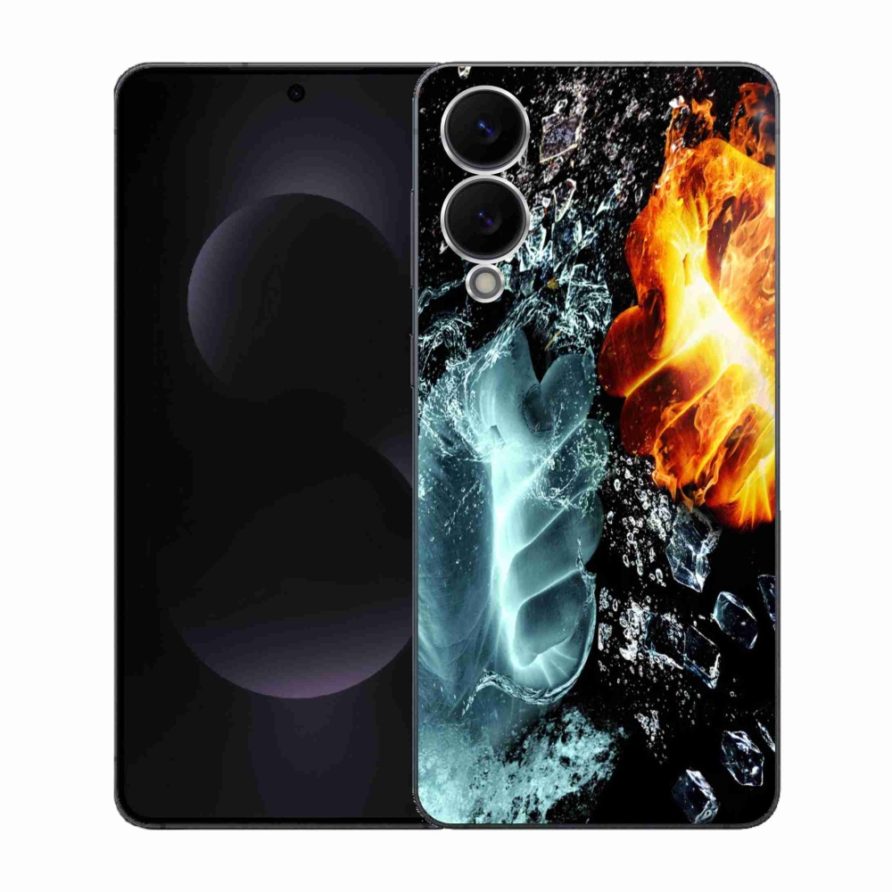 Gelový kryt mmCase na Samsung Galaxy S25 Edge - voda a oheň