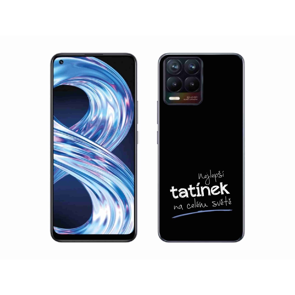 Gelový kryt mmCase na Realme 8 4G - nejlepší tatínek 4 černé pozadí