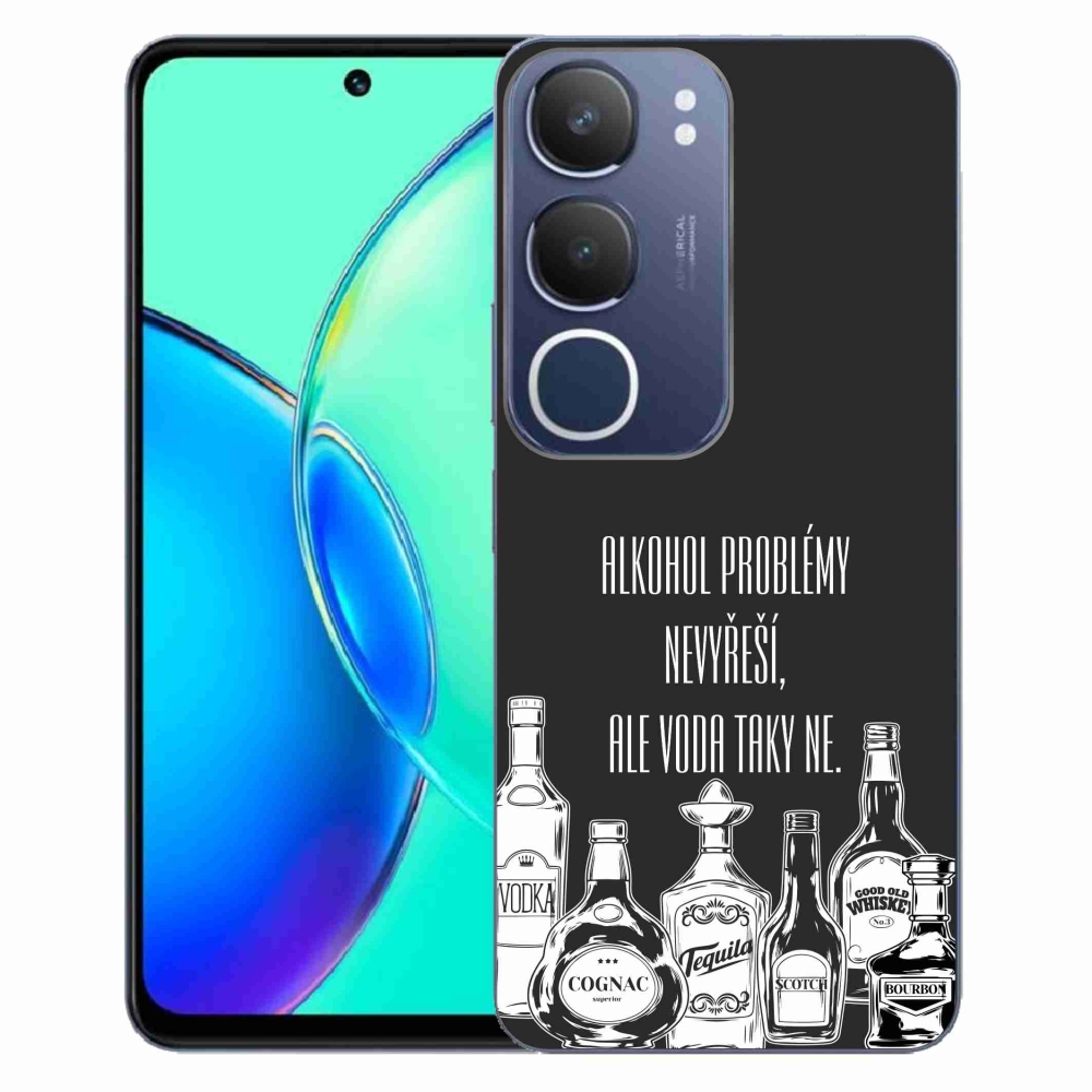 Gelový kryt mmCase na Vivo Y19s - vtipný text černé pozadí