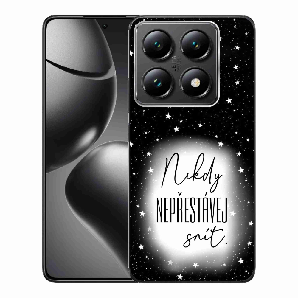 Gelový kryt mmCase na Xiaomi 14T Pro - citát 1 bíločerné pozadí