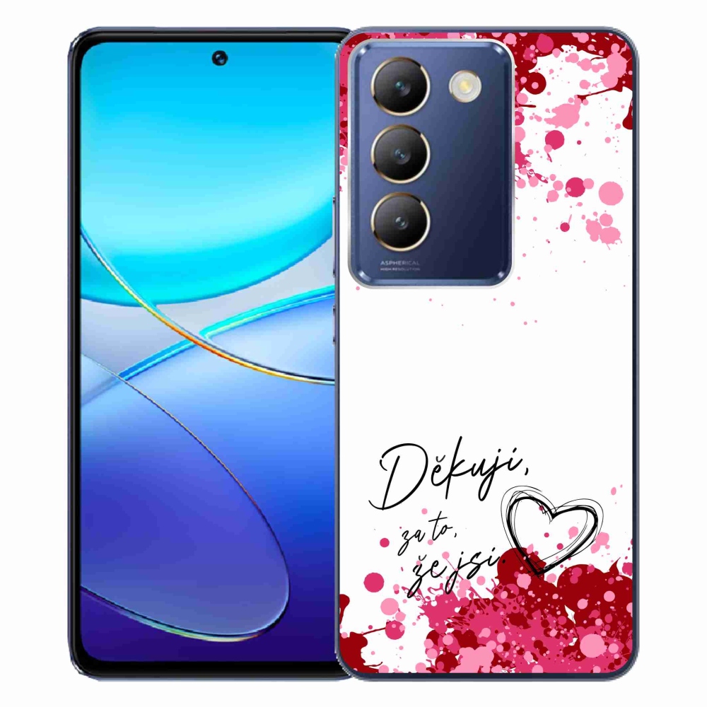 Gelový kryt mmCase na Vivo V40 SE 4G/5G - zamilovaný text 2 bílé pozadí