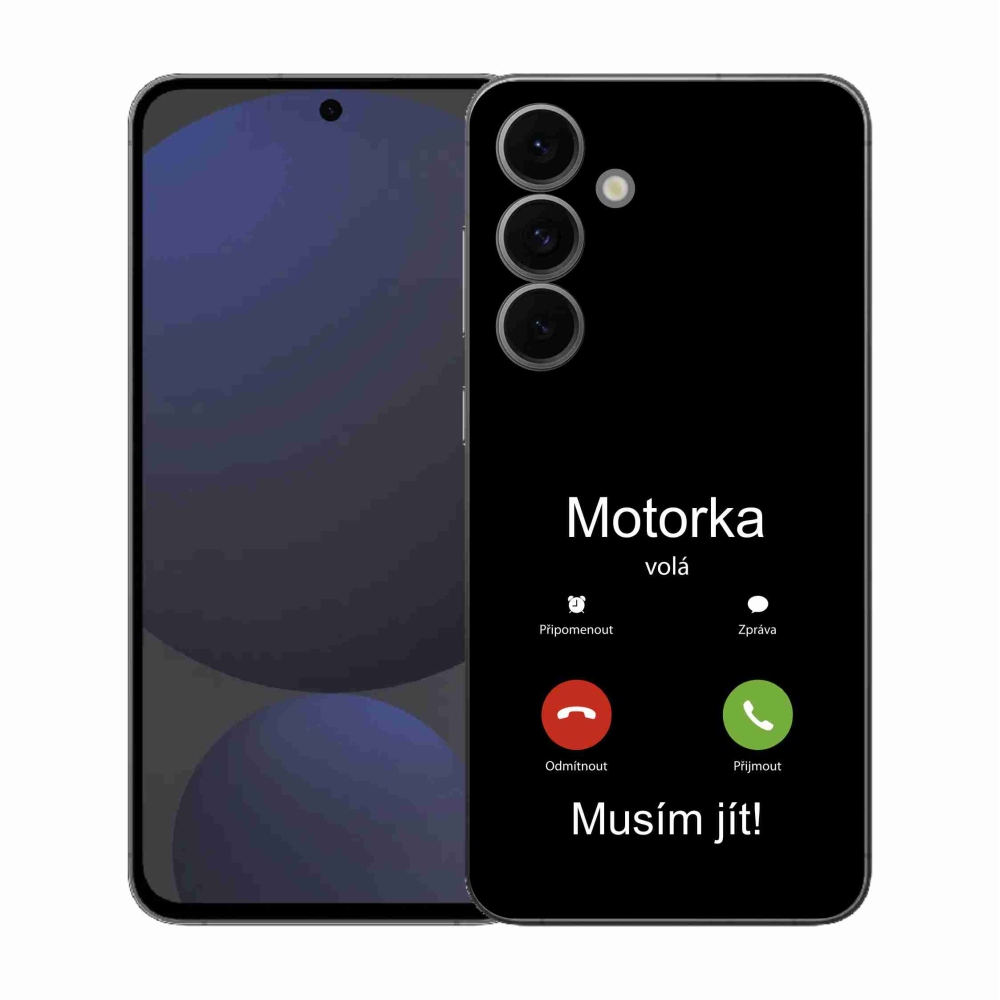 Gelový kryt mmCase na Samsung Galaxy S25 FE - motorka volá černé pozadí