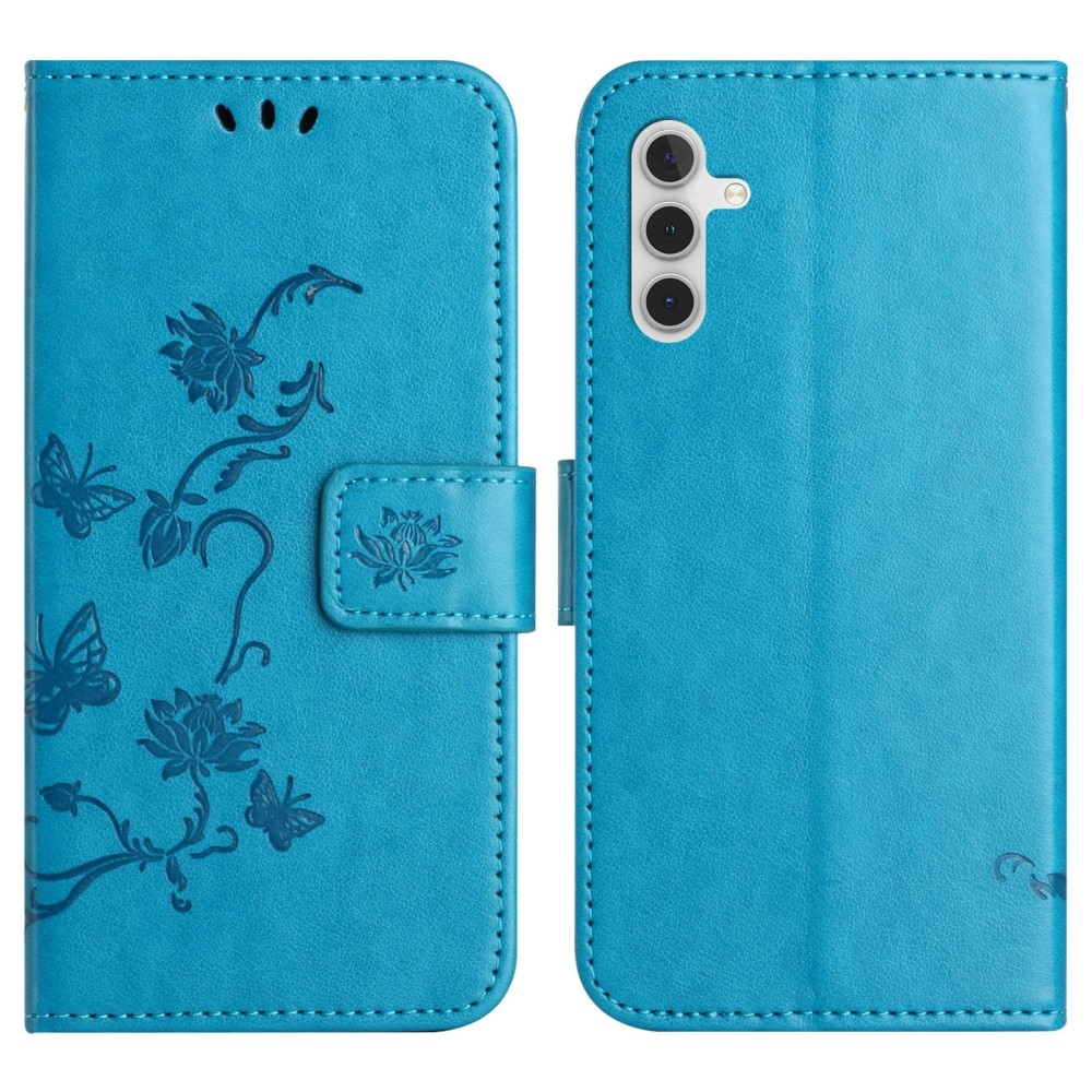Flower knížkové pouzdro na Samsung Galaxy A36 5G - modré