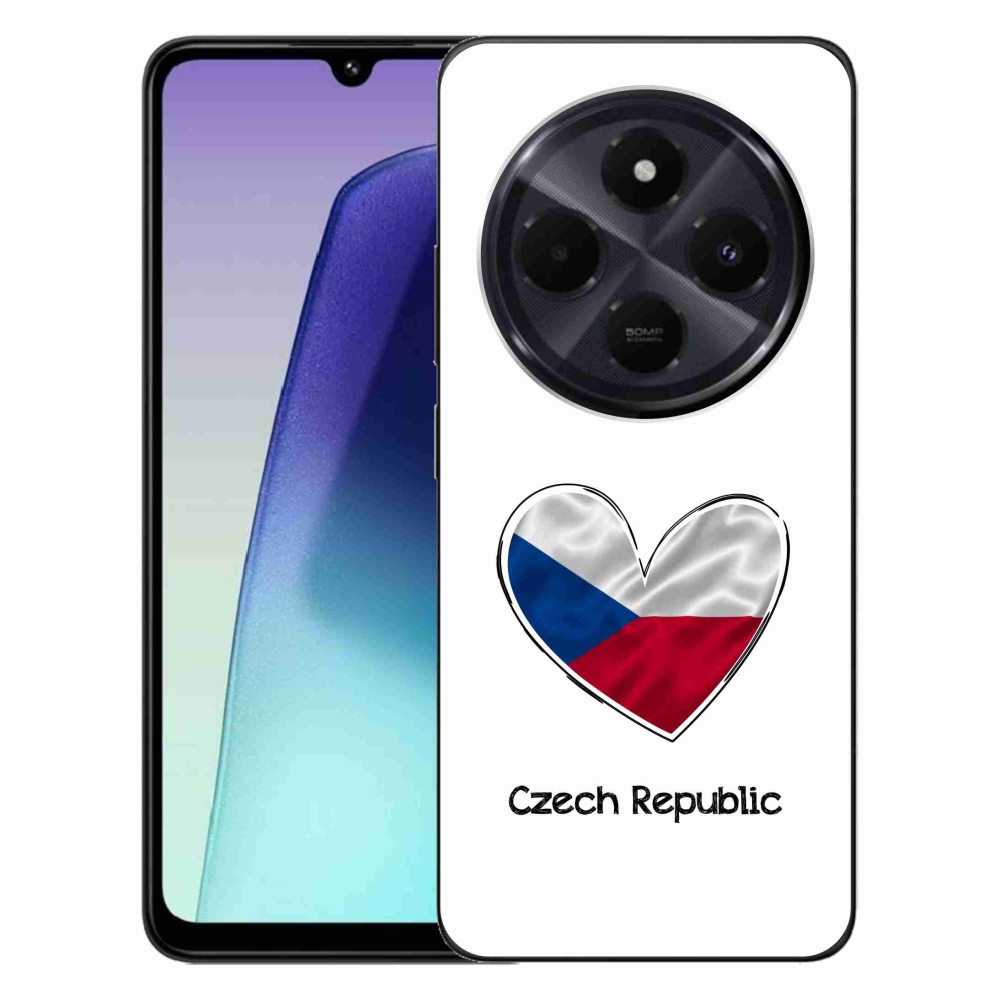 Gelový kryt mmCase na Xiaomi Redmi 14C/Poco C75 - vlajka srdce bílé pozadí