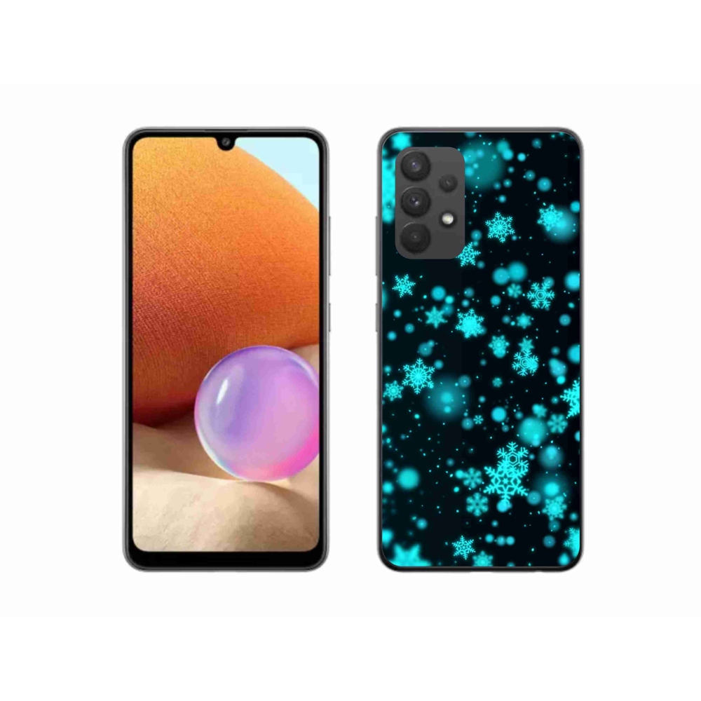 Gelový kryt mmCase na Samsung Galaxy A32 4G - sněhové vločky 1