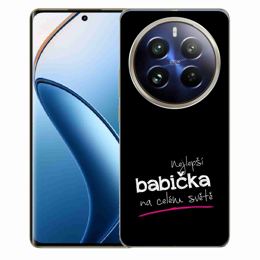 Gelový kryt mmCase na Realme 12 Pro 5G/12 Pro+ 5G - nejlepší babička 4 černé pozadí