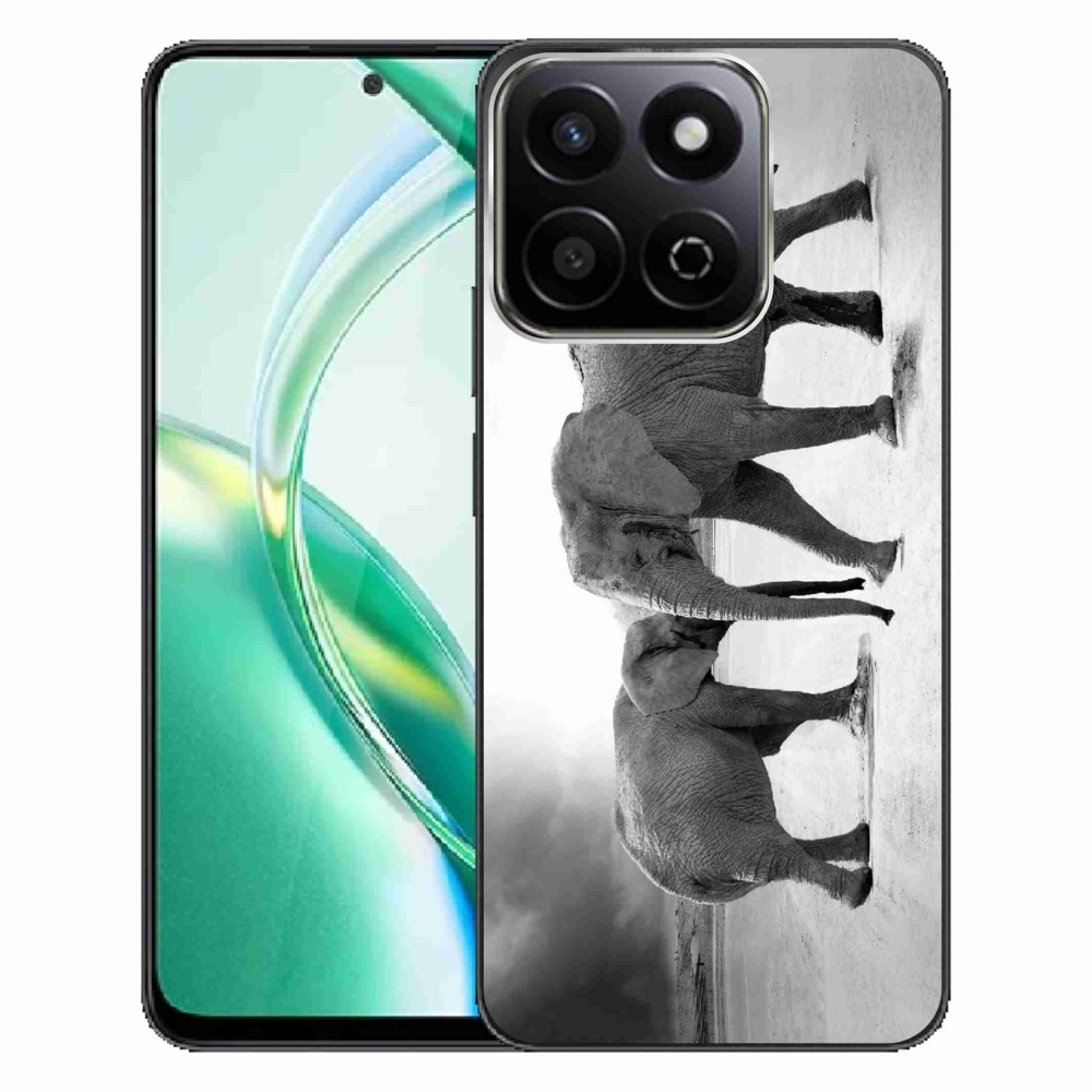Gelový kryt mmCase na Honor 200 Smart 5G - černobílí sloni