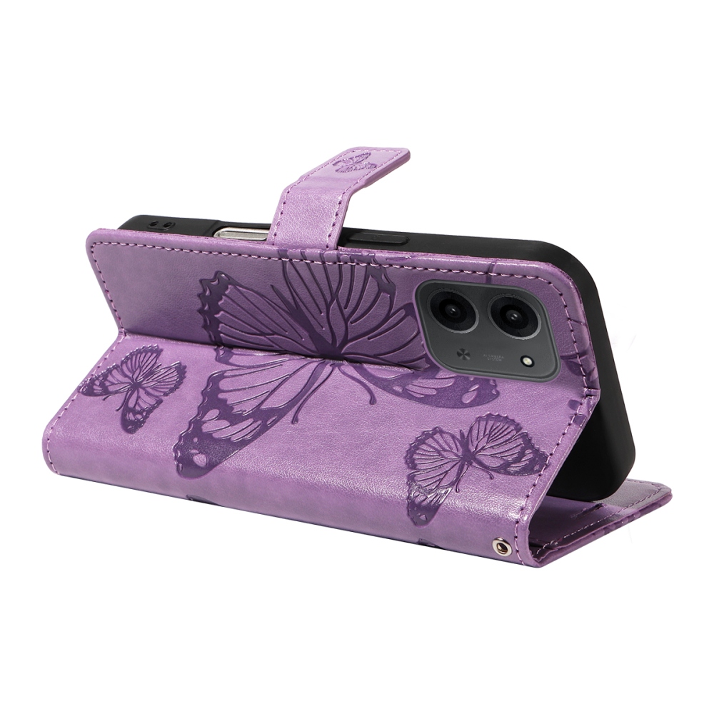 Big Butterfly knížkové pouzdro na Xiaomi Redmi 15C 4G/5G (173mm) - fialové