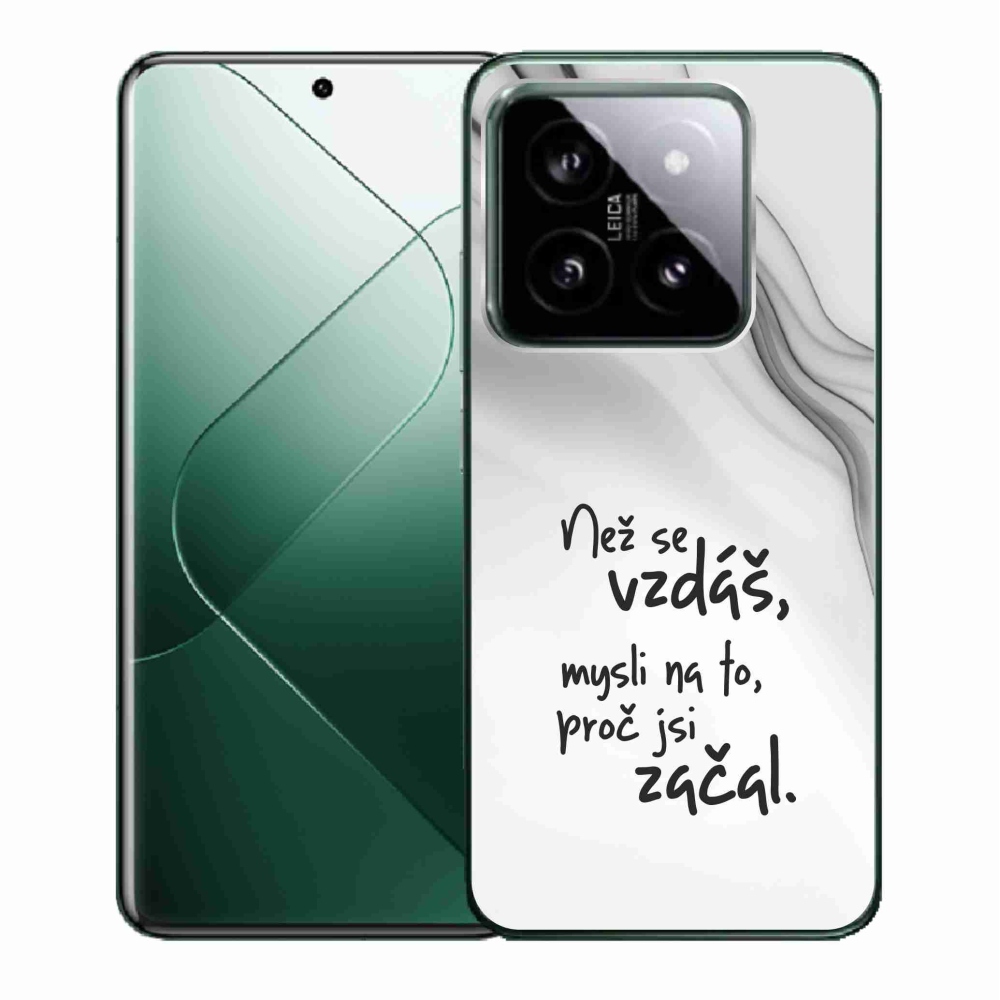 Gelový kryt mmCase na Xiaomi 14 - citát 2 bílé pozadí