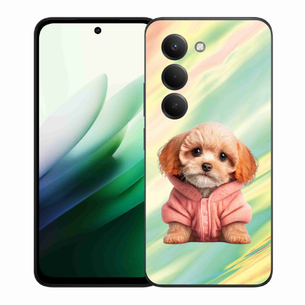 Gelový kryt mmCase na Xiaomi Redmi 15 5G (169mm) - štěně ve svetru