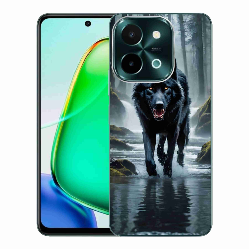 Gelový kryt mmCase na Vivo Y28 - černý vlk