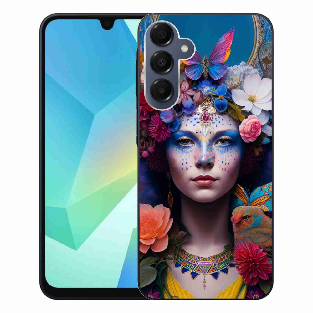Gelový kryt mmCase na Samsung Galaxy A16 4G/5G - žena s květinami