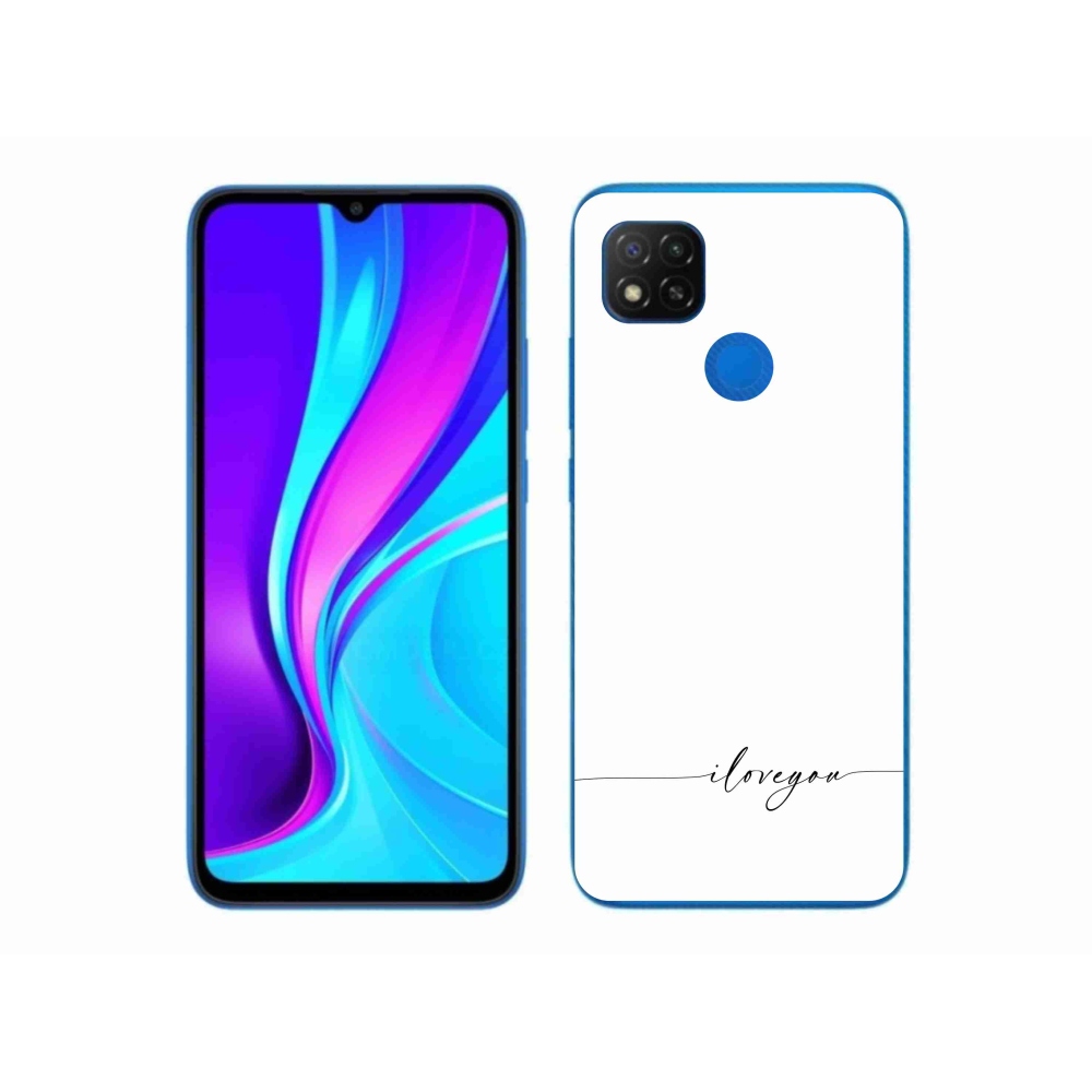 Gelový kryt mmCase na Xiaomi Redmi 9C - I love you bílé pozadí