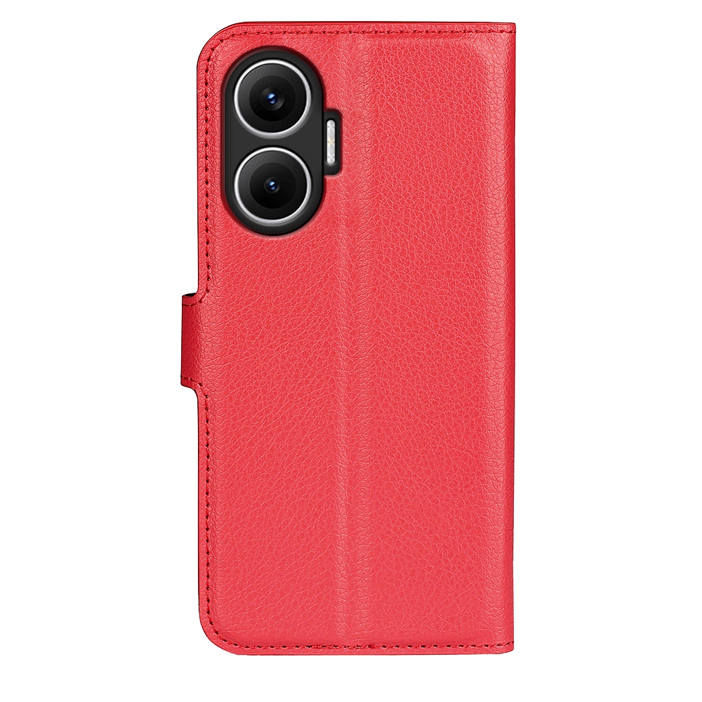Litchi knížkové pouzdro na Xiaomi Poco F7 5G - červené