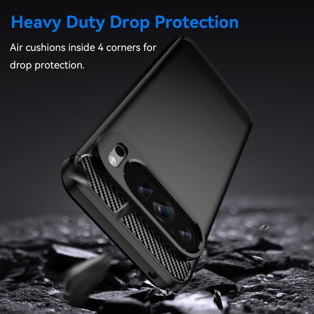 Carbon odolný gelový obal na Google Pixel 9 Pro XL - černý