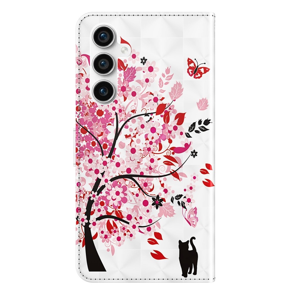 Print knížkové pouzdro na Samsung Galaxy S23 FE - rozkvetlý strom