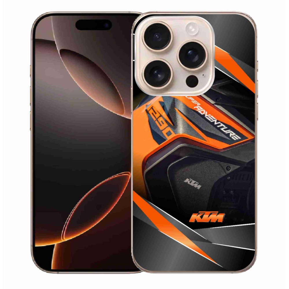 Gelový kryt mmCase na iPhone 16 Pro Max - motorka ktm