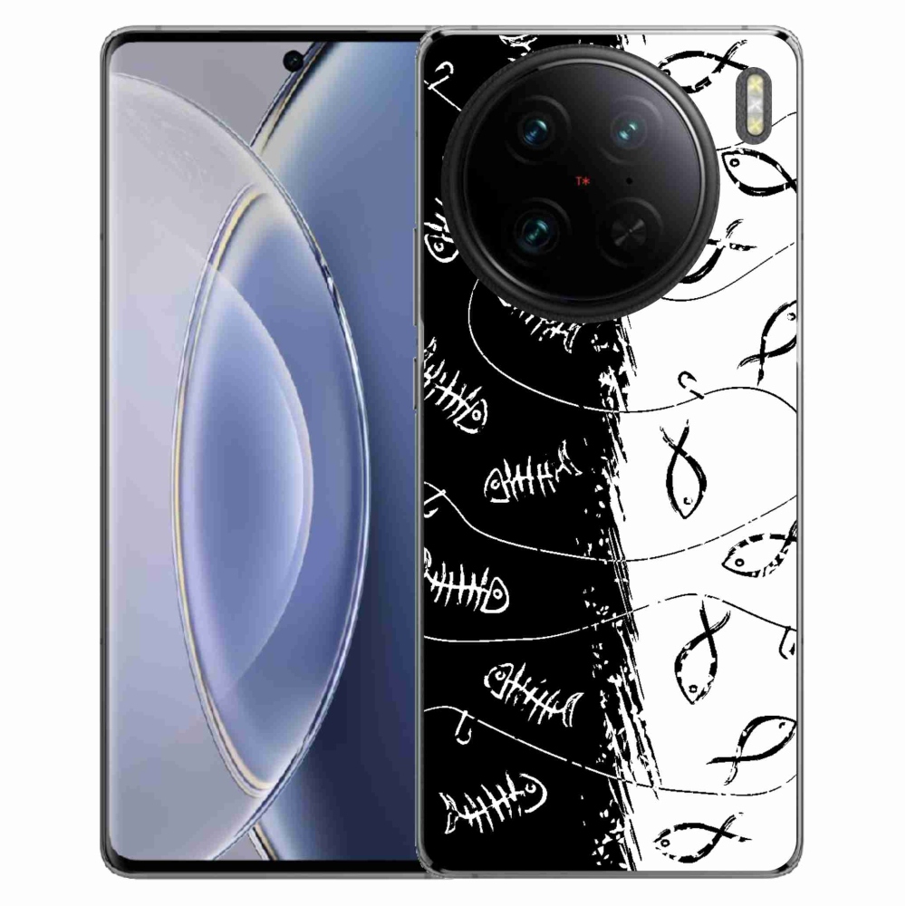 Gelový kryt mmCase na Vivo X90 Pro - kostry a rybky