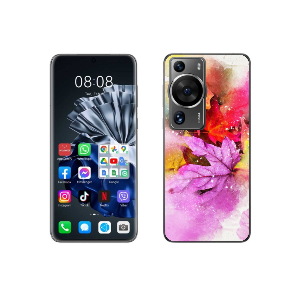 Gelový kryt mmCase na Huawei P60 Pro - barevné listy