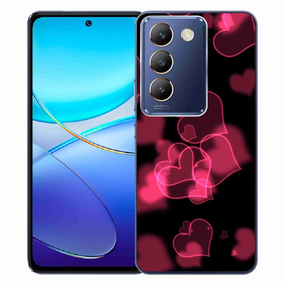 Gelový kryt mmCase na Vivo V40 SE 4G/5G - červená srdíčka